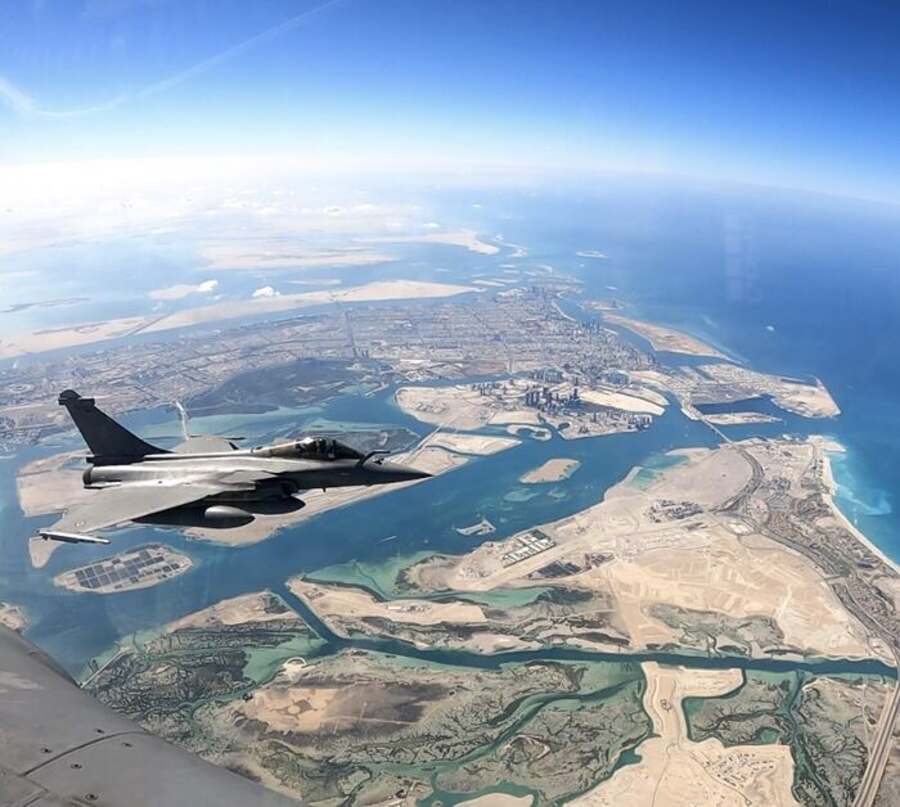 Rafale en vol au-dessus d'Abu Dhabi